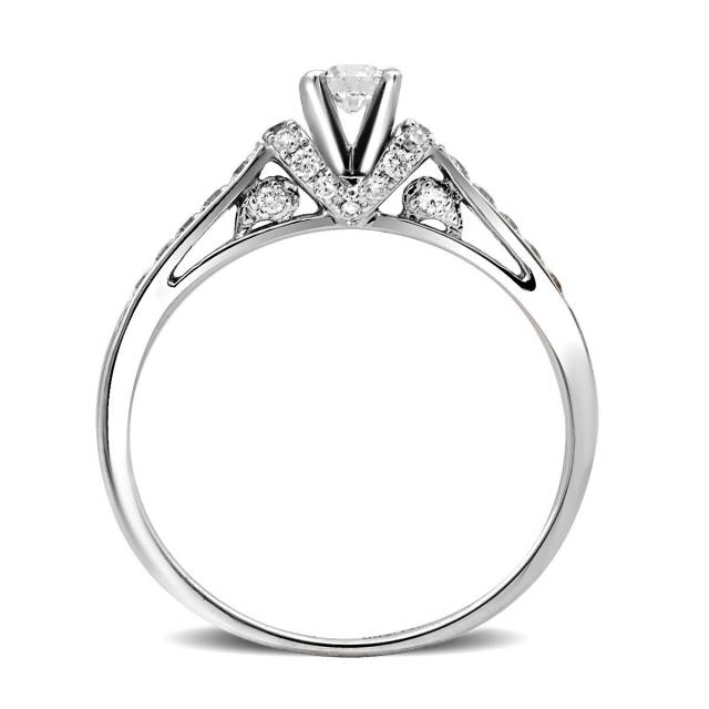 Помолвочное кольцо из белого золота с бриллиантами (018443)