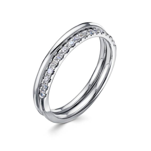 Кольцо из белого золота с бриллиантами (054191)