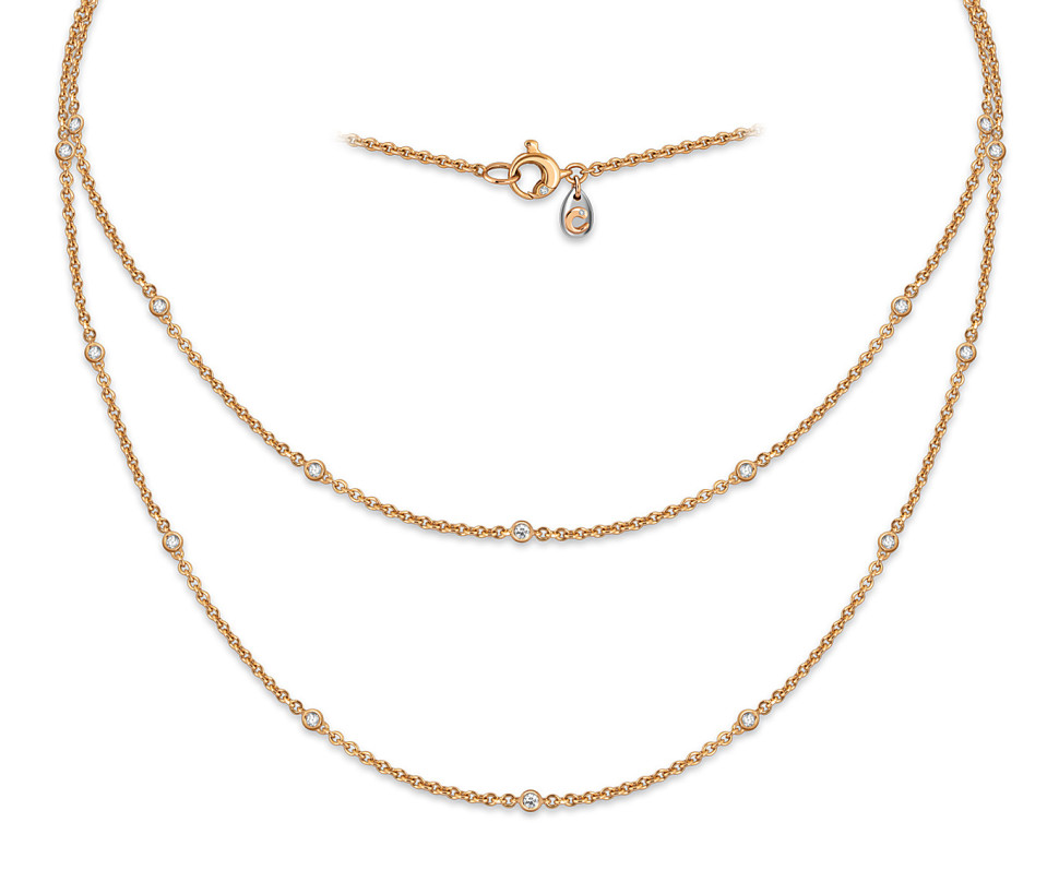 Колье из красного золота с бриллиантами 