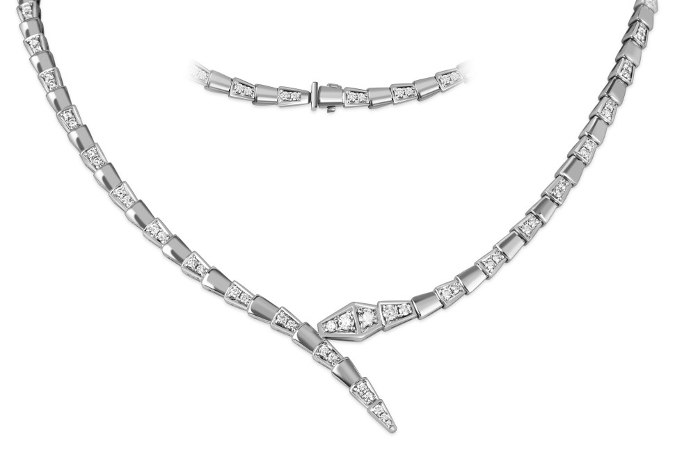 Колье из белого золота с бриллиантами (060026)