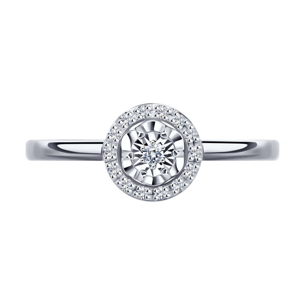 Помолвочное кольцо из белого золота с бриллиантами (043891)