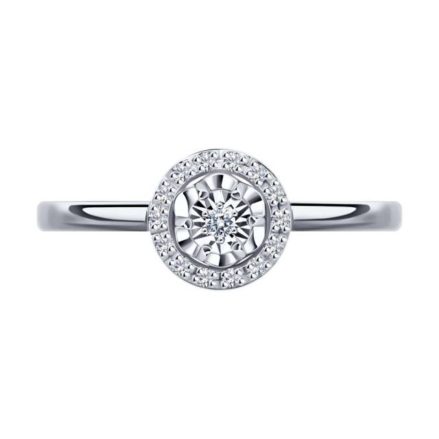 Помолвочное кольцо из белого золота с бриллиантами (043891)