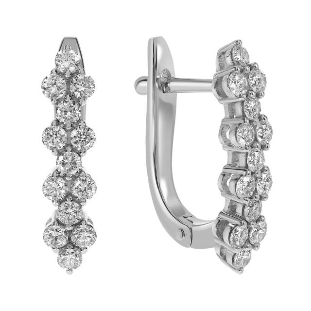 Серьги из белого золота с бриллиантами (060178)