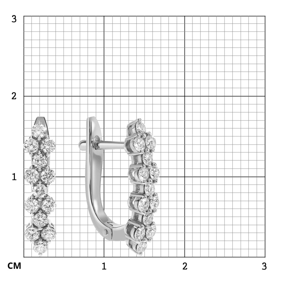 Серьги из белого золота с бриллиантами (060178)