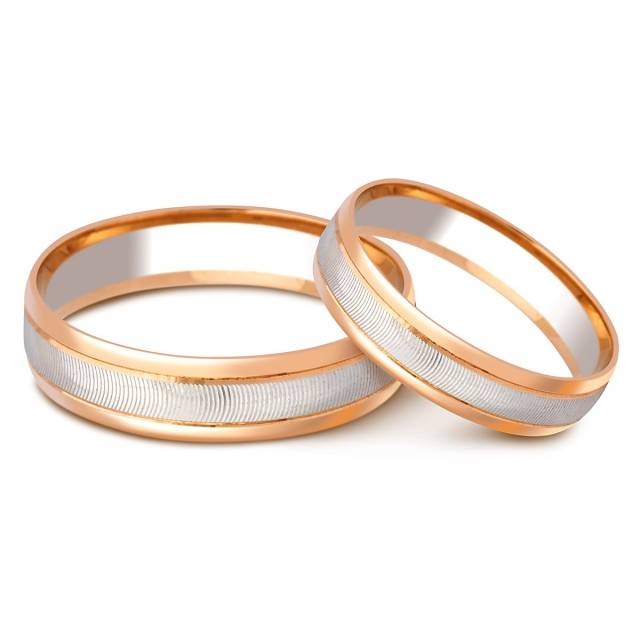 Обручальное кольцо из комбинированного золота (000332)