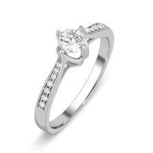 Помолвочное кольцо с бриллиантами из белого золота (012827)
