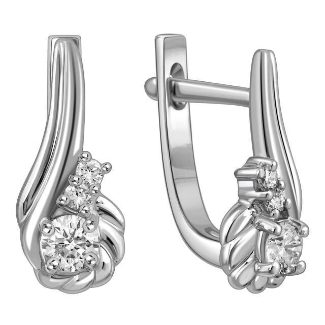 Серьги из белого золота с бриллиантами (040602)