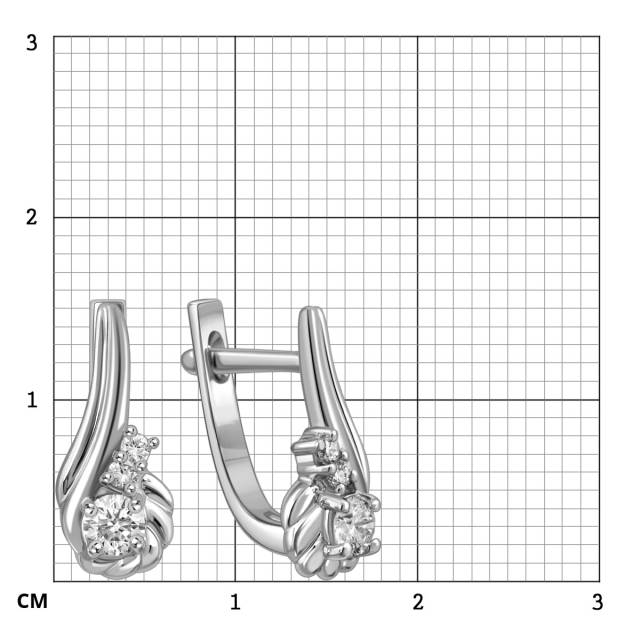 Серьги из белого золота с бриллиантами (040602)