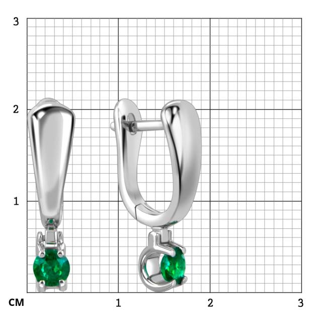 Серьги из белого золота с изумрудами (049053)