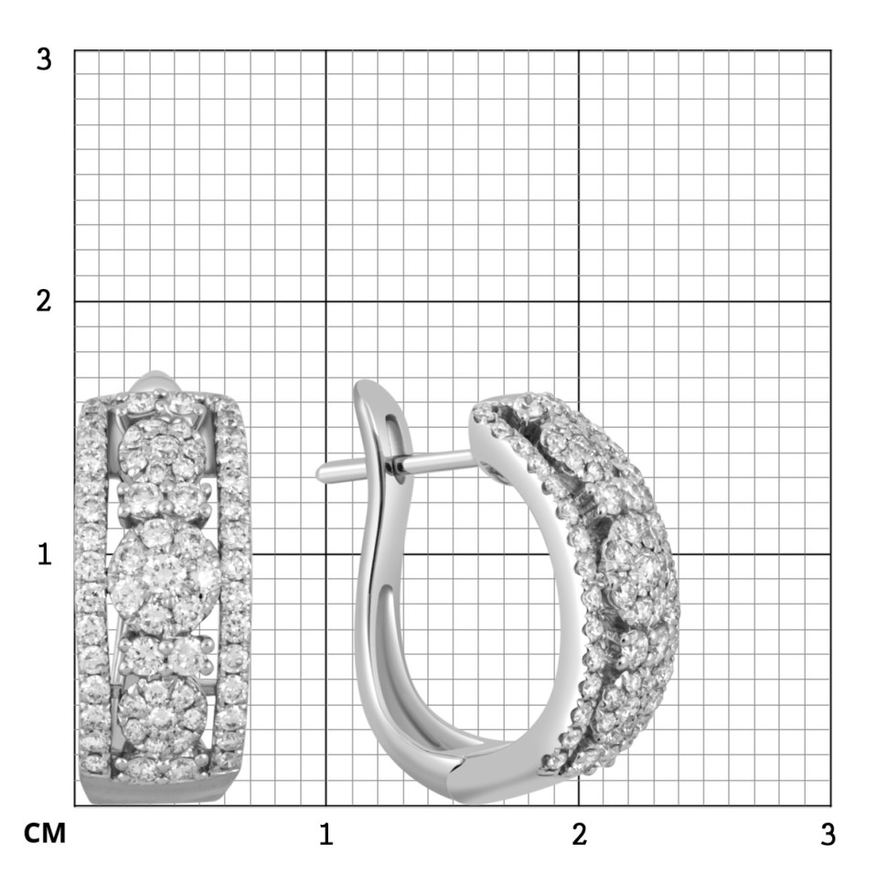 Серьги из белого золота с бриллиантами (048450)