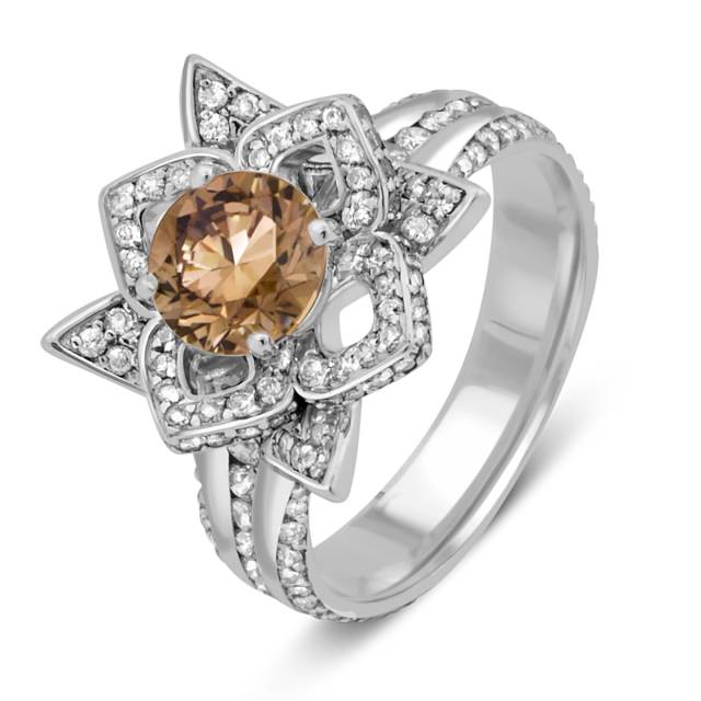 Кольцо из белого золота с бриллиантами (048173)