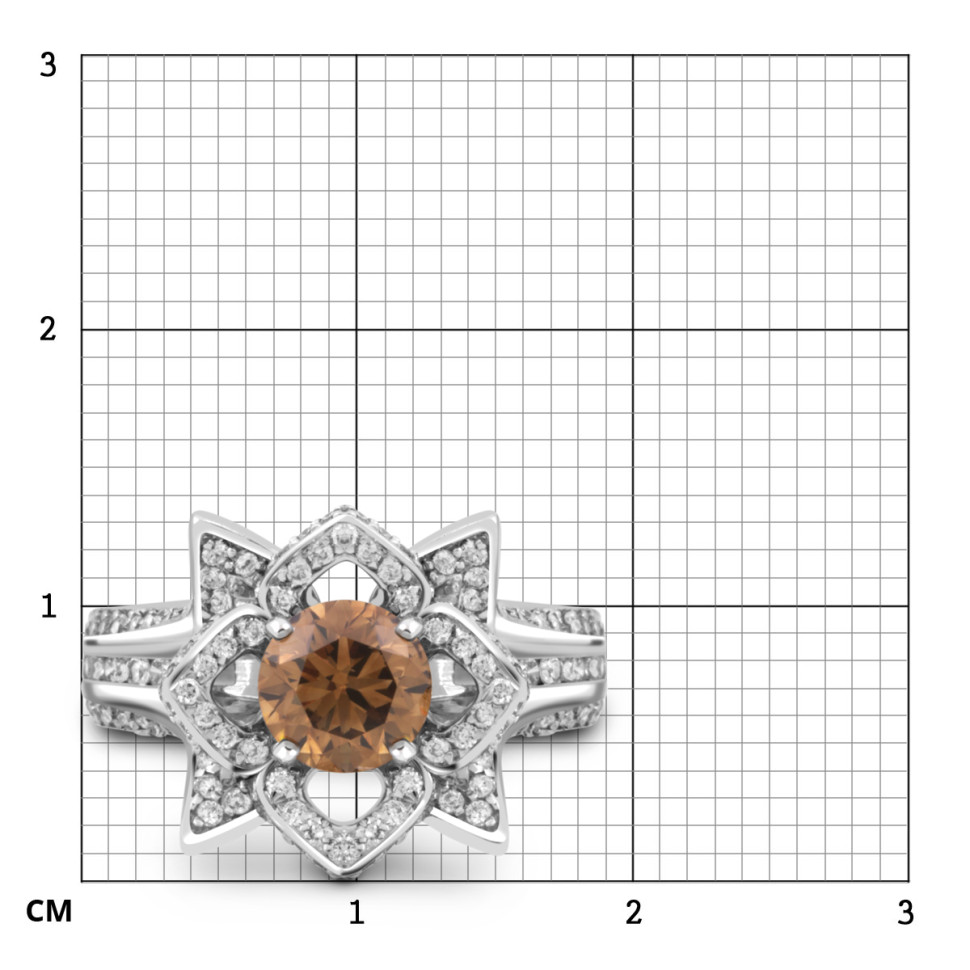 Кольцо из белого золота с бриллиантами (048173)