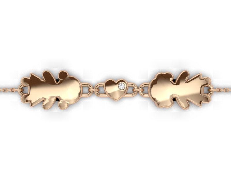 Браслет из красного золота с бриллиантами (053148)