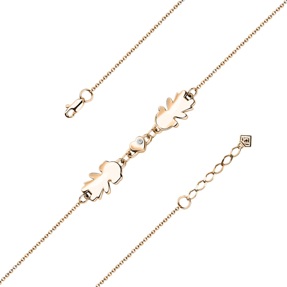 Браслет из красного золота с бриллиантами (053148)