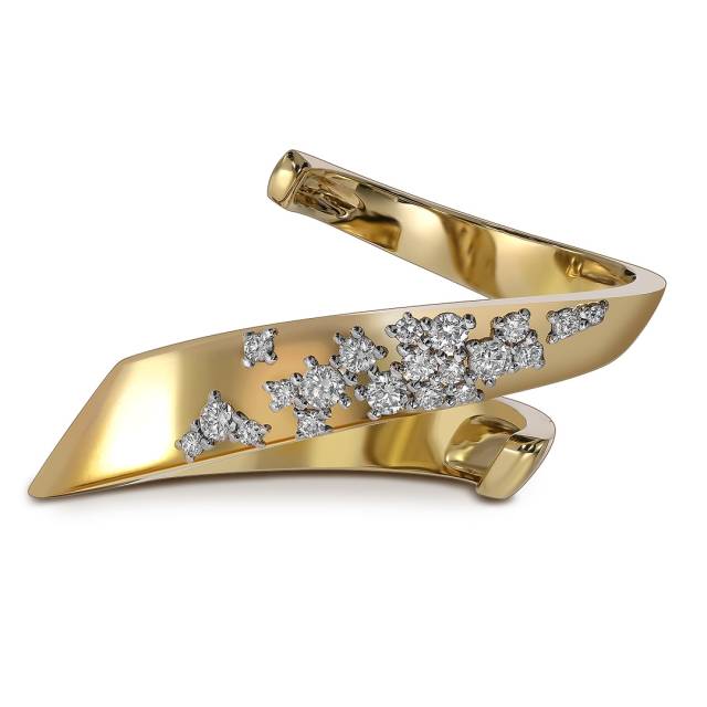 Кольцо из жёлтого золота с бриллиантами  (063742)