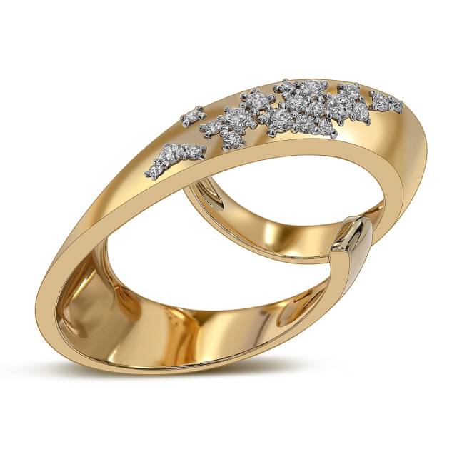 Кольцо из жёлтого золота с бриллиантами  (063742)