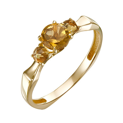 Кольцо из красного золота с цитринами (041222)