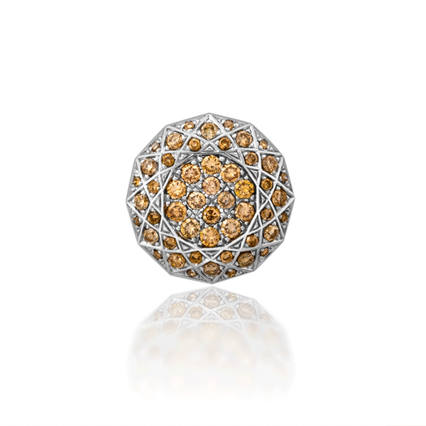 Серьги двусторонние из белого золота с бриллиантами (017858)