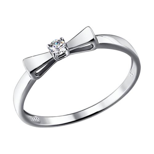 Помолвочное кольцо из белого золота с бриллиантом (026262)
