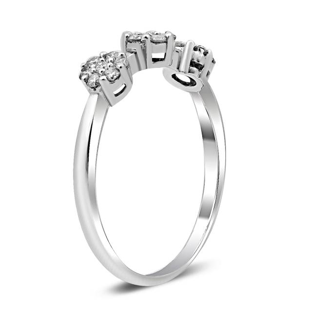 Кольцо из белого золота с бриллиантами (018716)