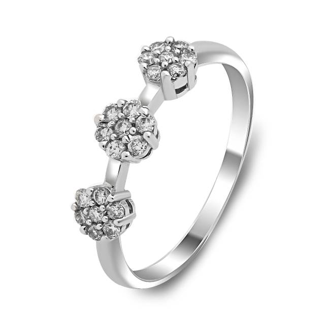 Кольцо из белого золота с бриллиантами (018716)