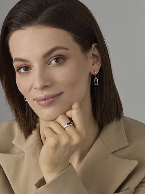 Серьги из белого золота с бриллиантами и сапфирами (061189)