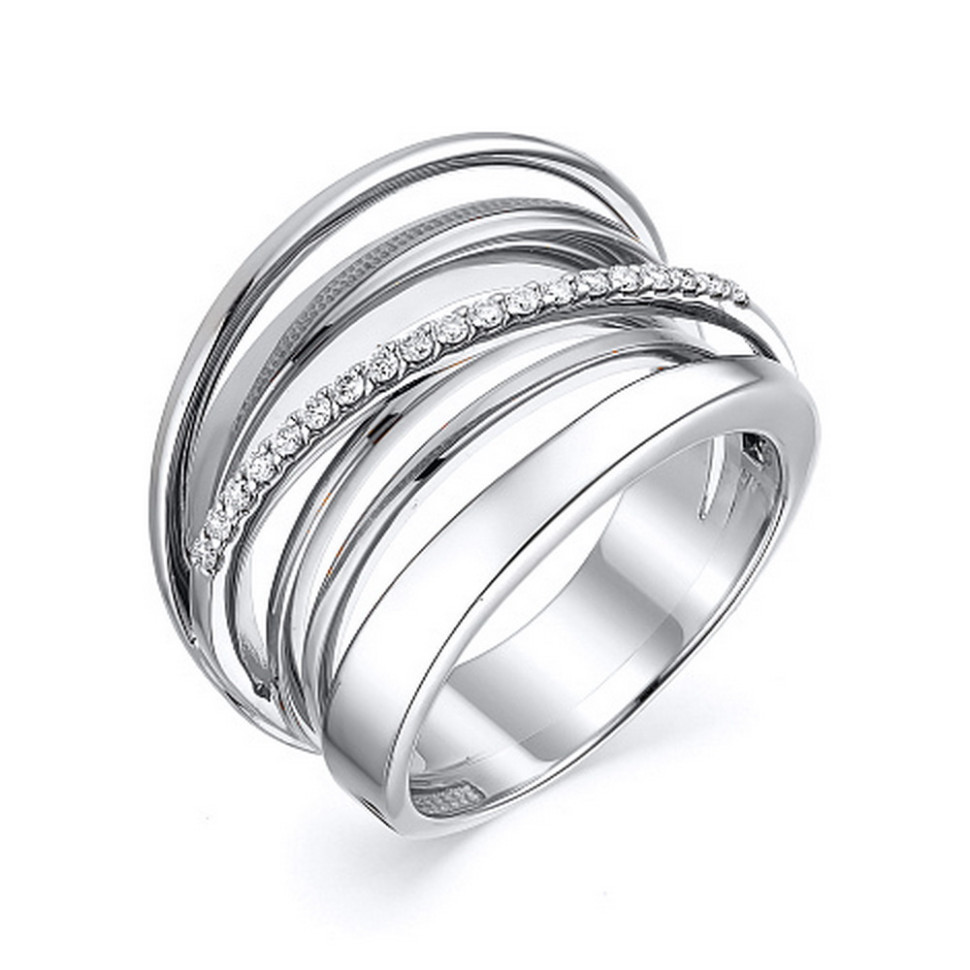 Кольцо из белого золота с бриллиантами (043114)