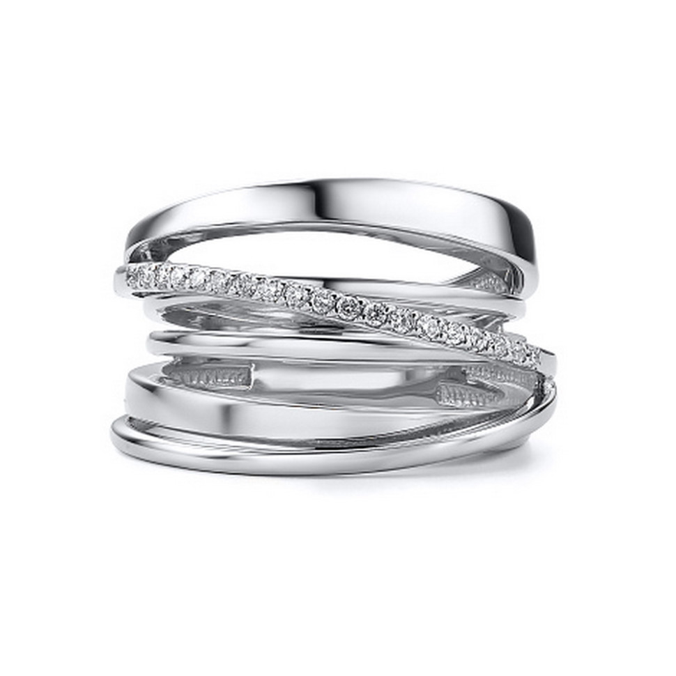 Кольцо из белого золота с бриллиантами (043114)