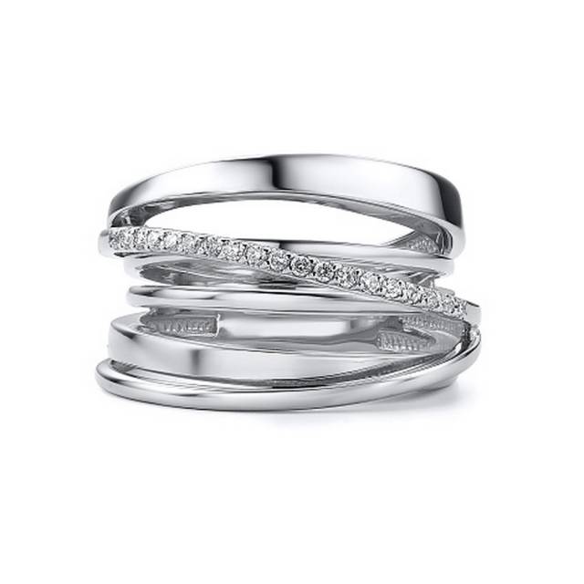 Кольцо из белого золота с бриллиантами (043114)