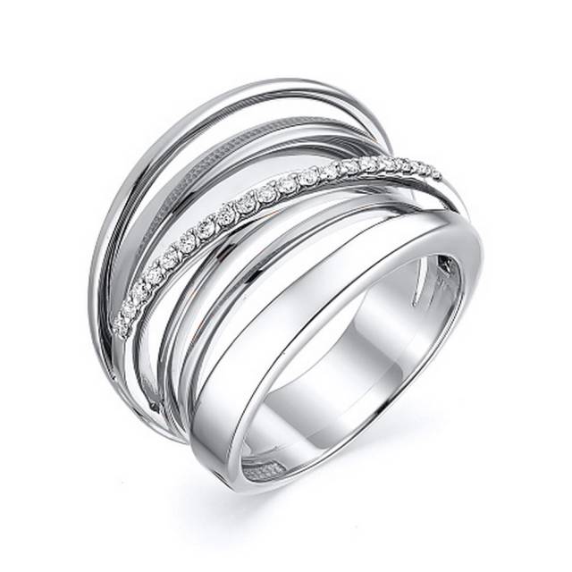 Кольцо из белого золота с бриллиантами (043114)