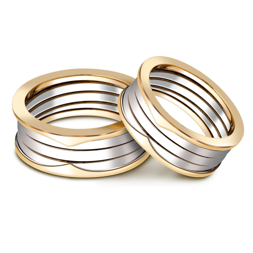 Обручальное кольцо из комбинированного золота (000291)