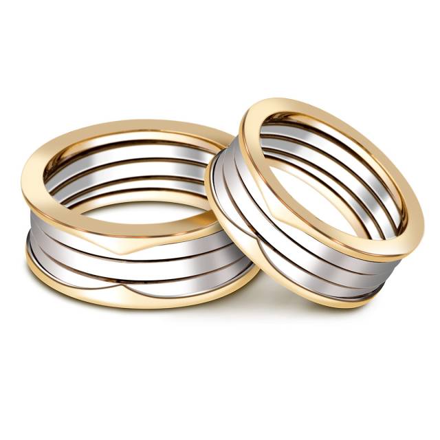 Обручальное кольцо из комбинированного золота (000291)