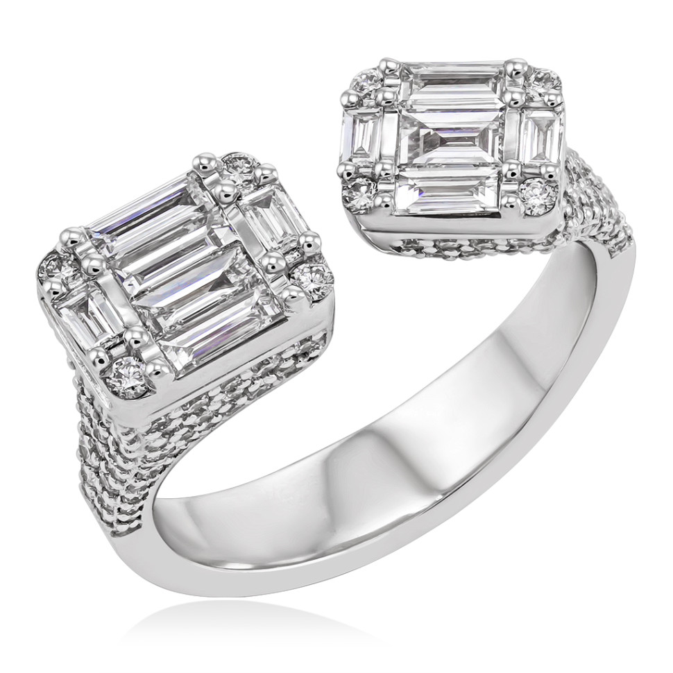 Кольцо из белого золота с бриллиантами (055638)