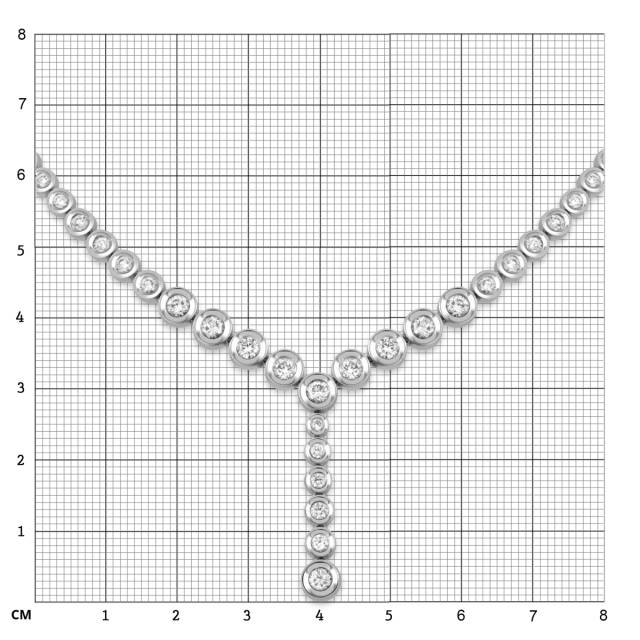 Колье из белого золота с бриллиантами (048429)