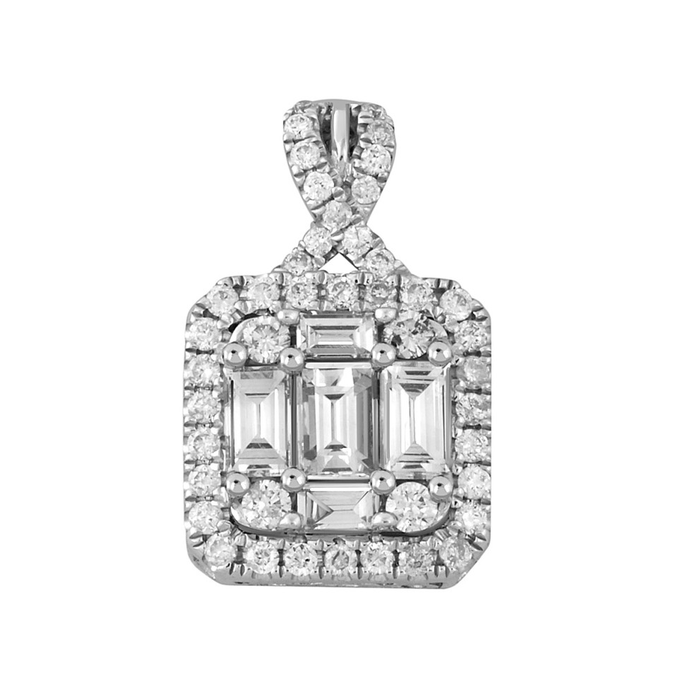 Кулон из белого золота с бриллиантами (047589)