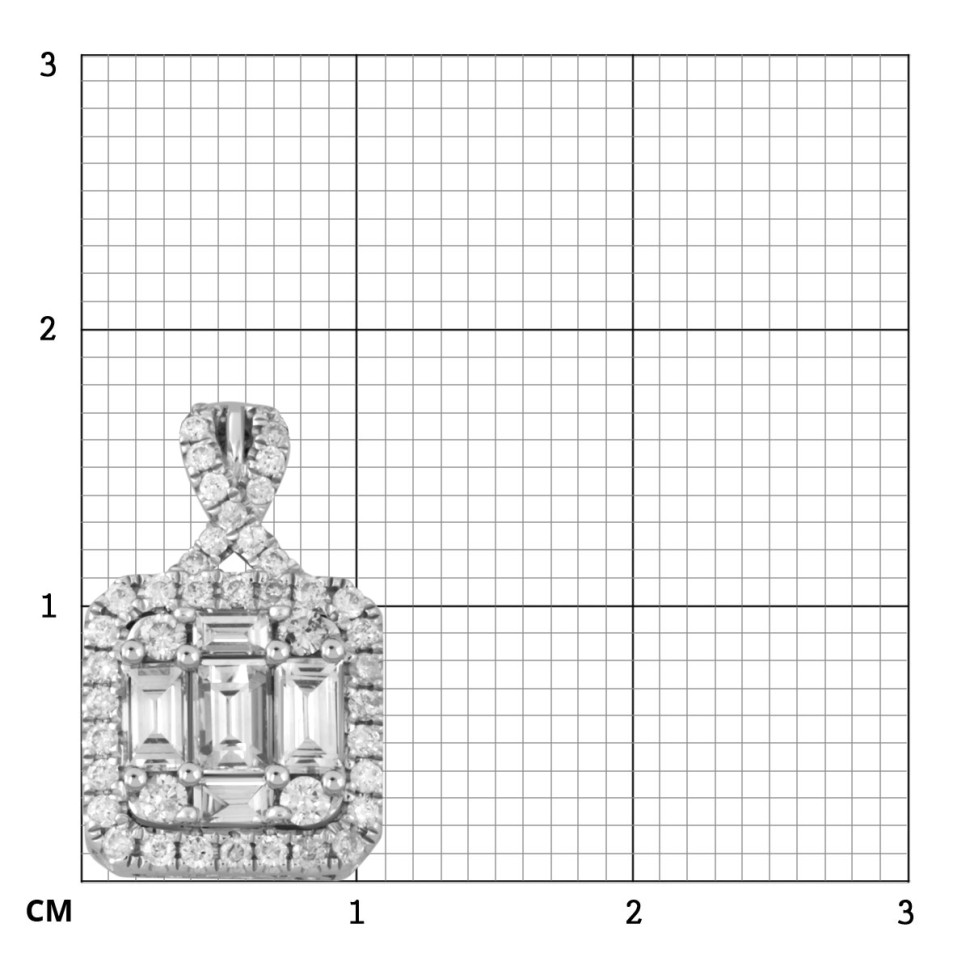 Кулон из белого золота с бриллиантами (047589)