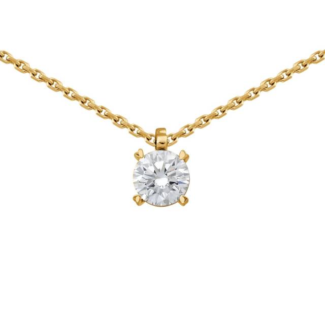 Колье из жёлтого золота с бриллиантом (046712)