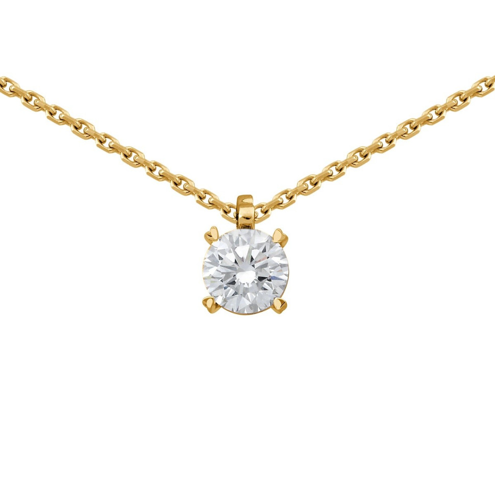 Колье из жёлтого золота с бриллиантом (046712)