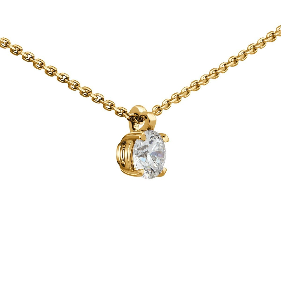Колье из жёлтого золота с бриллиантом (046712)