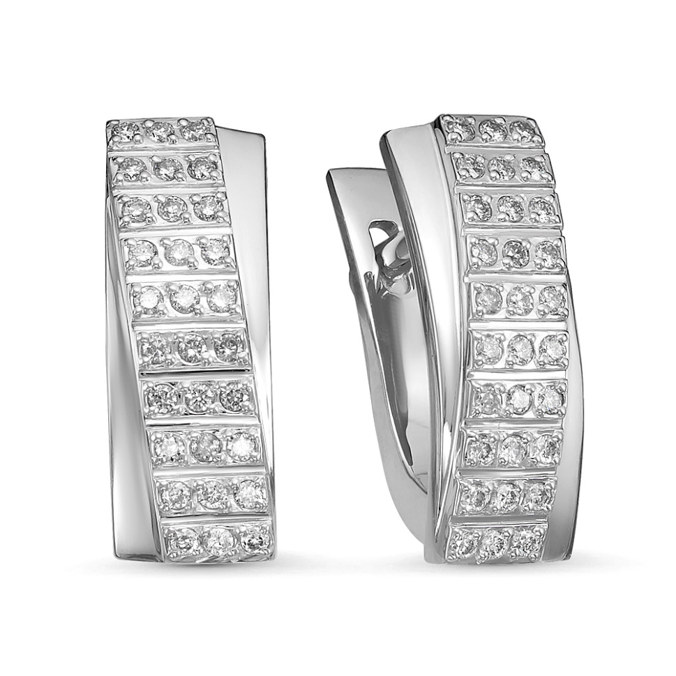 Серьги из белого золота с бриллиантами (047478)
