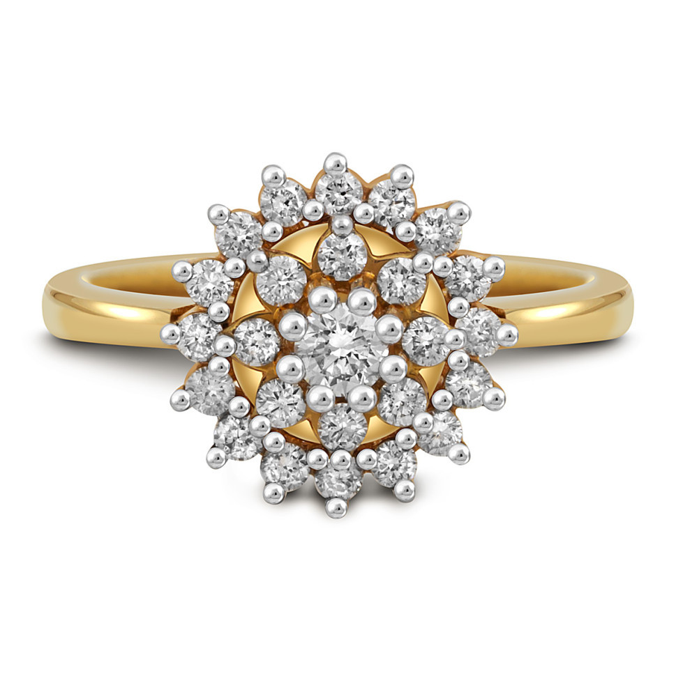 Кольцо из жёлтого золота с бриллиантами (049762)