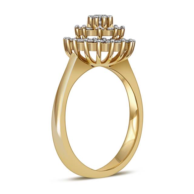 Кольцо из жёлтого золота с бриллиантами (049762)