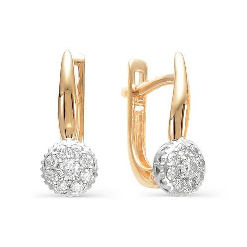 Серьги из комбинированного золота с бриллиантами (031541)