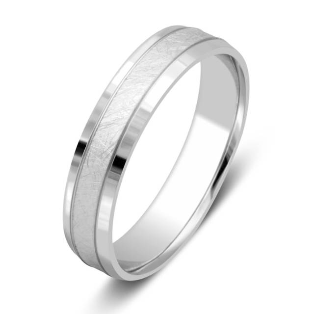 Обручальное кольцо из белого золота (028647)