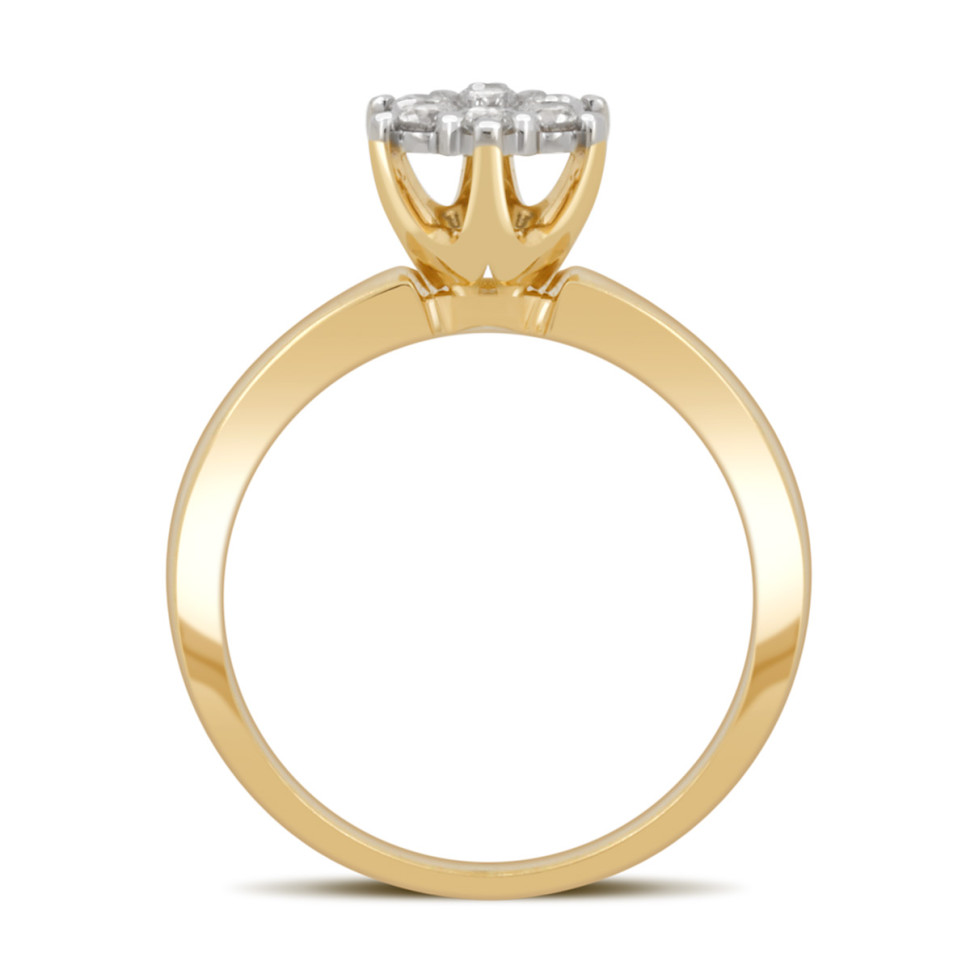 Кольцо из комбинированного золота с бриллиантами (039659)