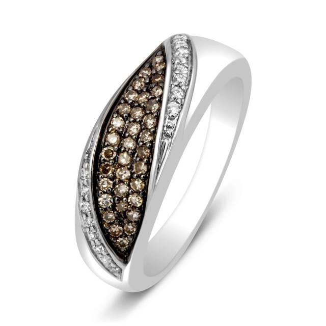 Кольцо из белого золота с бриллиантами (001112)