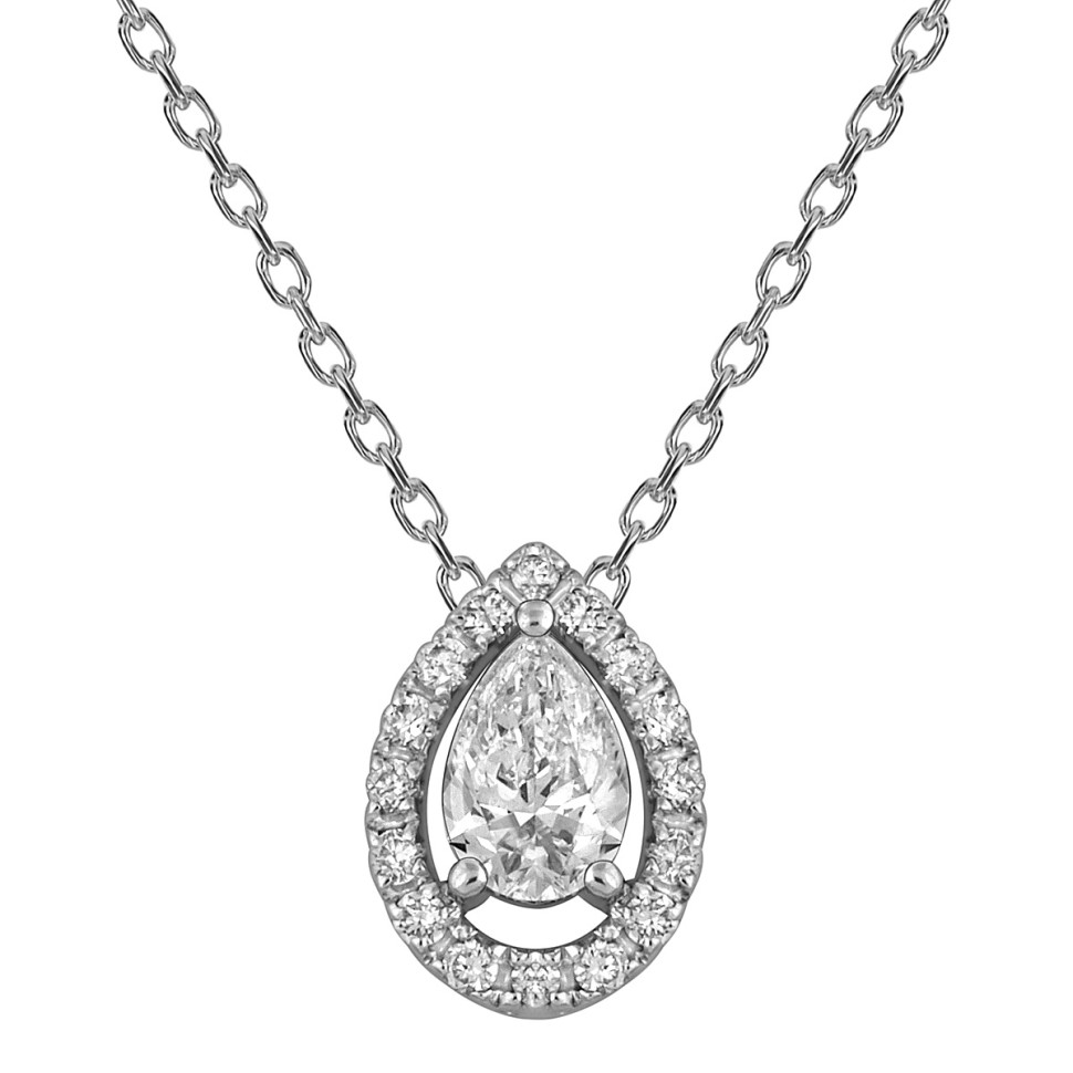 Колье из белого золота с бриллиантами (053731)