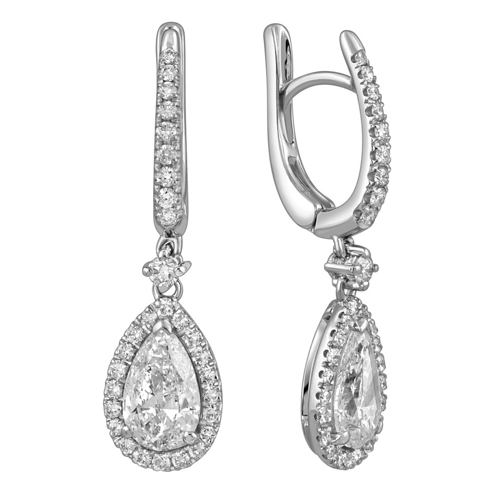 Серьги из белого золота с бриллиантами 