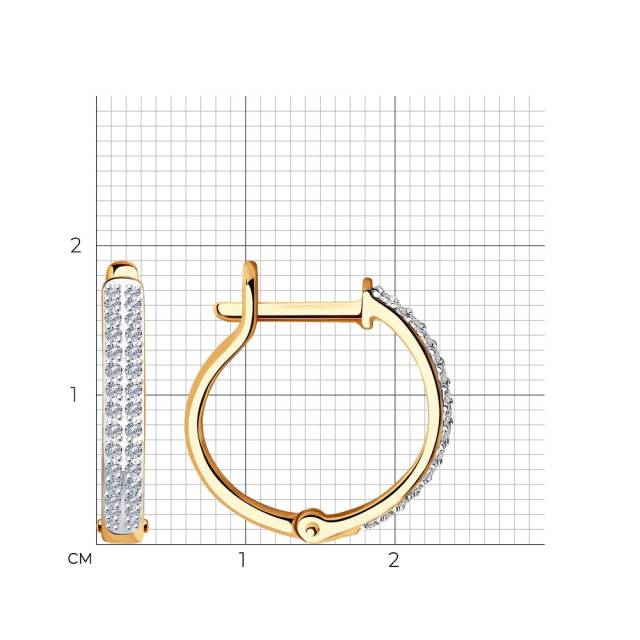 Серьги из красного золота с бриллиантами (042898)