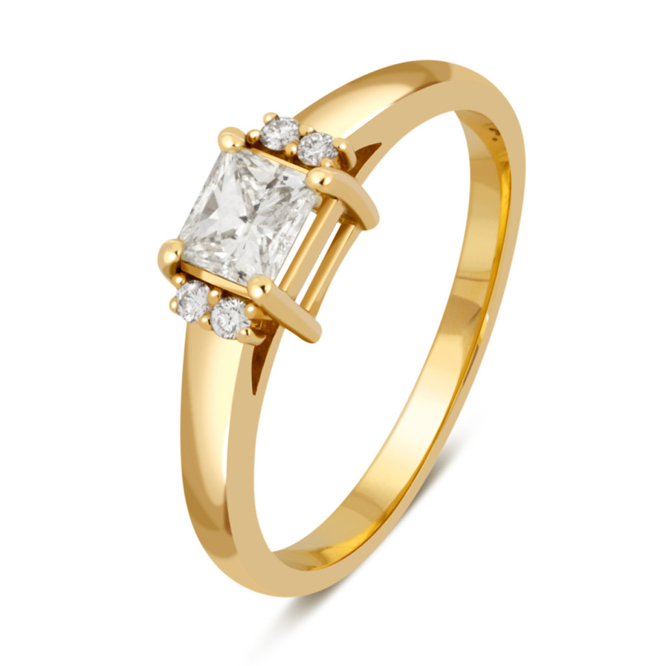 Кольцо из жёлтого золота с бриллиантами (012687)